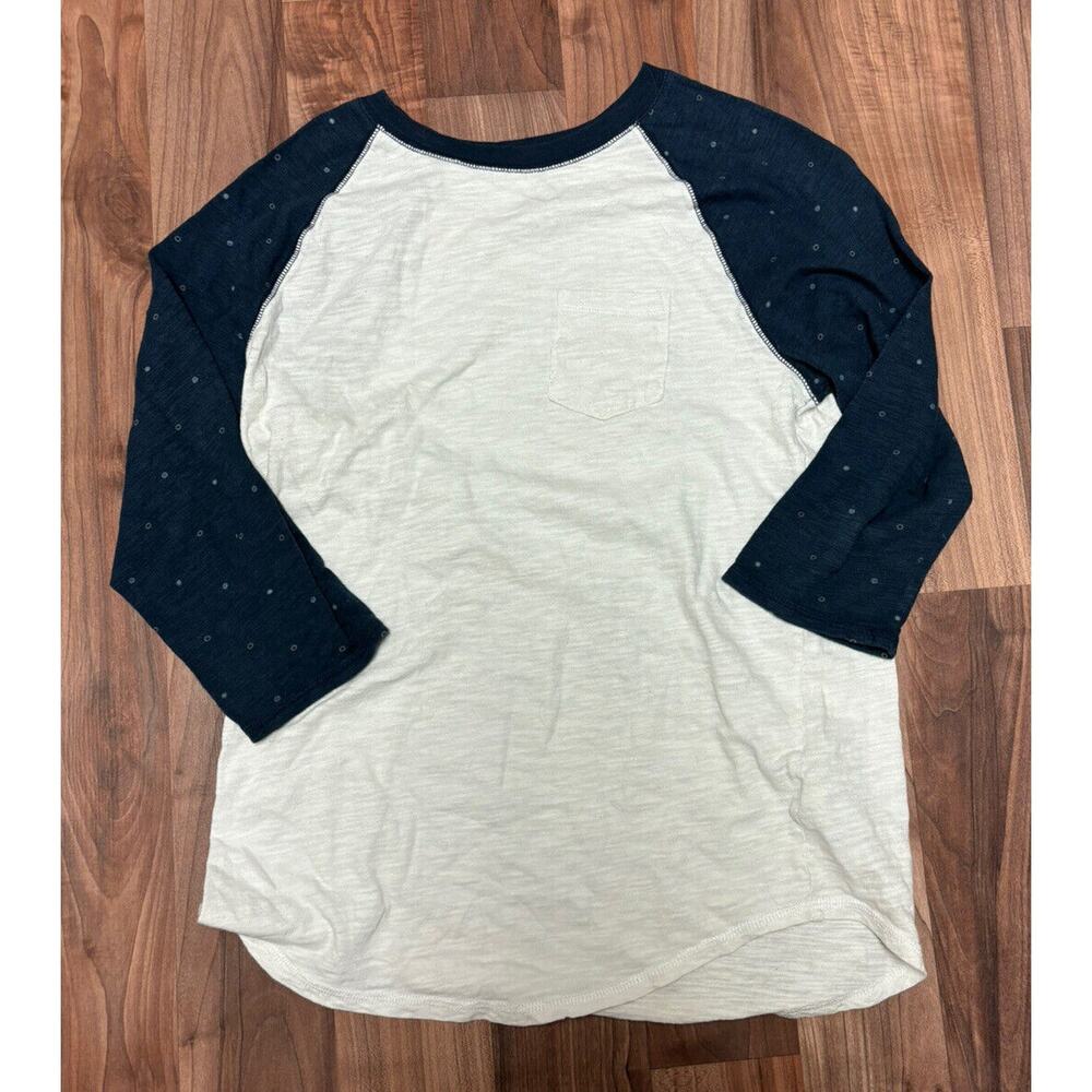 Mossimo Supply Co. Mens Small Blue And White 3/4 Sleeve Baseball Tee